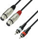 Adam Hall XLR-Kabel Männlich - RCA Männlich Schwarz 1m P69AH029