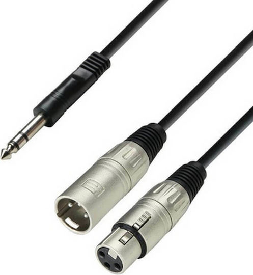 Adam Hall Cable XLR male - XLR female Μαύρο 1m P69AH037