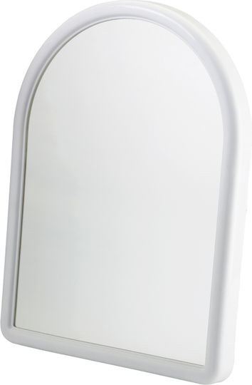 Semicircular Bathroom Mirror made of Plastic 42x55.5cm White