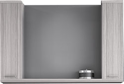 Drop Ορθογώνιος Καθρέπτης Μπάνιου από Μοριοσανίδα με Ράφι & Ντουλάπι 98x72cm Μπεζ