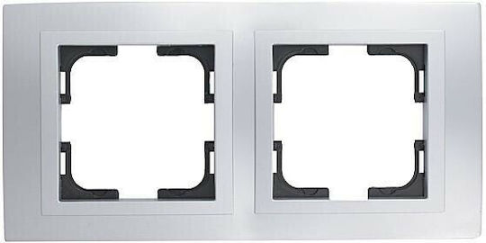 Mono Electric Switch Frame 2 Positions Horizontal Installation in Silver Color 500-004100161