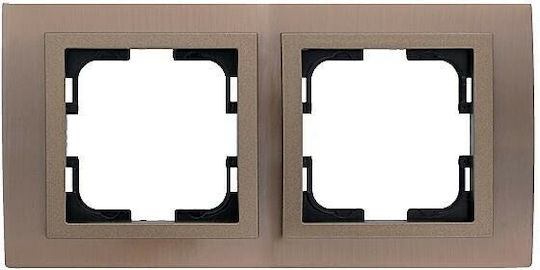 Mono Electric Πλαίσιο Διακόπτη 2 Θέσεων Οριζόντιας Τοποθέτησης σε Μπρούτζινο Χρώμα 500-004300161