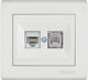 Makel Manolya Double Network Socket RJ45 Cat5 White 41001037