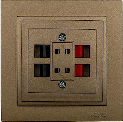 Mono Electric Despina Priză Speaker cu Cadrul în culoarea Auriu 505-002305142