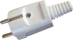 Electra Male Schuko Plug White Electra Male Schuko Plug White