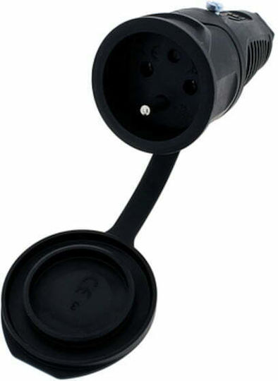 PCElectric Taurus2 Wasserdicht Stecker Weiblich Schuko mit Deckel Schwarz