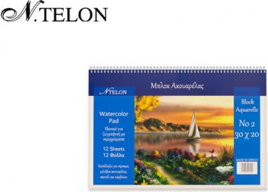 Μπλοκ Ακουαρέλας Ntelon Νο2 20x30cm 12 Φύλλα