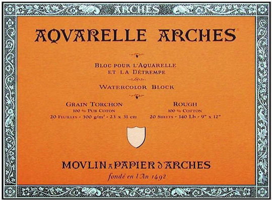 Arches Μπλοκ Ακουαρέλας rough grain No5 35x50cm 20 Φύλλα
