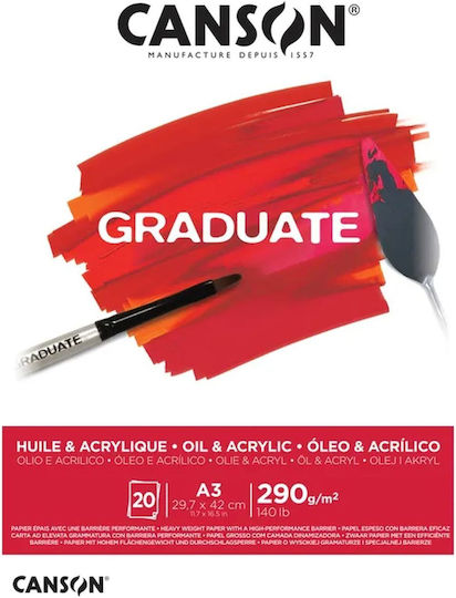 Canson Watercolour Pad Graduate A3 29.7x42cm 20 Sheets