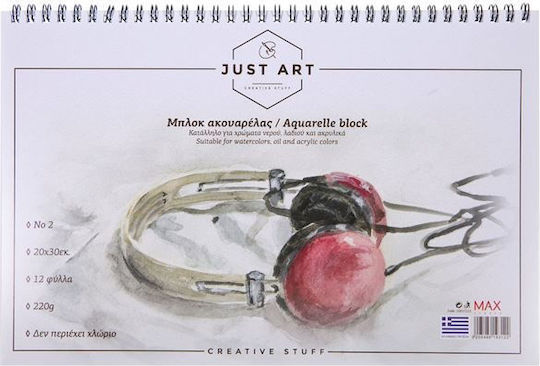 Just Art Блок за акварел A4 21x29.7cm 12 листа