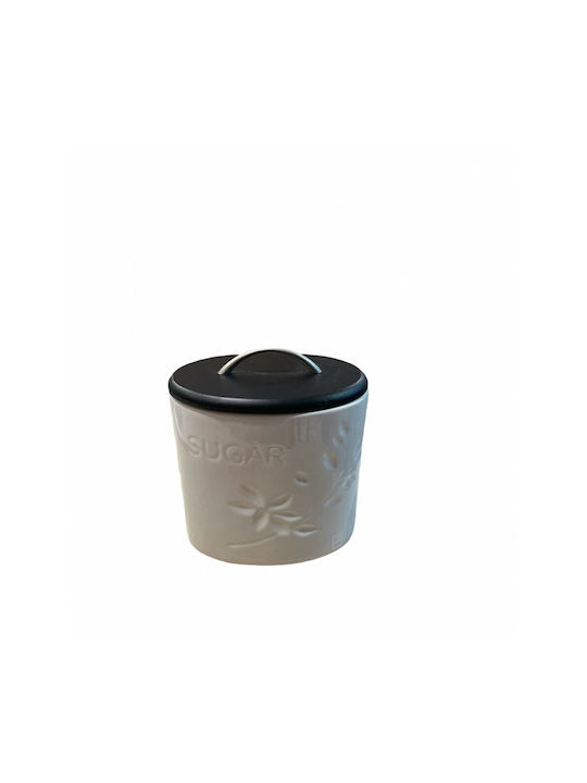 Lampiris Interiors Porcelain Sugar Jar with Lid White 15x10x17cm 1 Piece