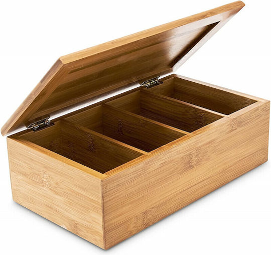 Relaxdays Box für Tee mit Deckel Hölzernes Braun 15.5x9x9cm Relaxdays Box für Tee mit Deckel Hölzernes Braun 15.5x9x9cm