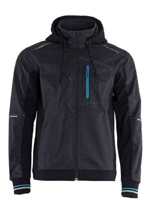 Stenso Reflective Work Cardigan Hooded Black