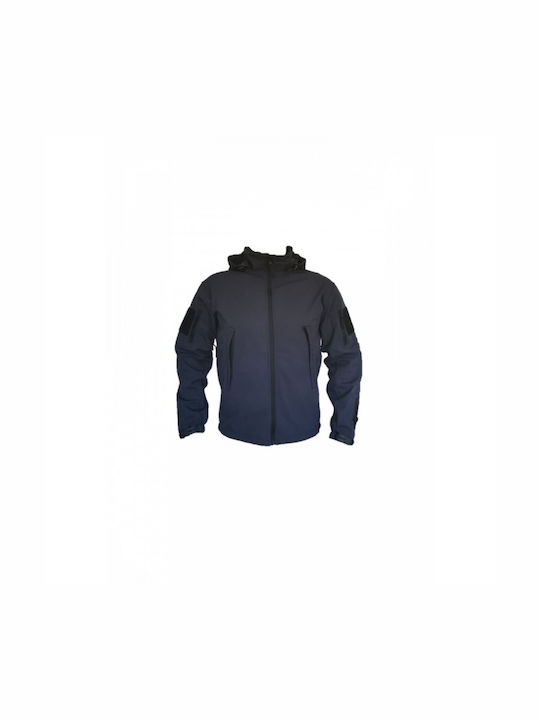 Armymania Waterproof Softshell Work Jacket Hooded Blue