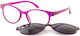 Michael Pachleitner Group Clip On Ochelari De Citit Pentru Femei +1.00 În Culoare Fuchsia KLH156-1