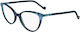 Liu Jo Women's Acetate Cat Eye Blue Prescriptio...