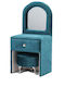 Velvet Jewellery Box with Turquoise Mirror 10x10cm