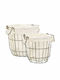 Sass & Belle Set de coșuri decorative Metalice cu mânere Gray 2buc