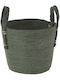 H&S Collection Decorative Basket Wicker with Handles Green 20x20x18cm