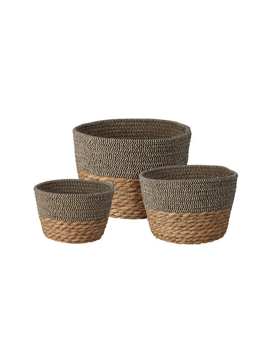 Wicker Decorative Baskets Set 3pcs Spitishop