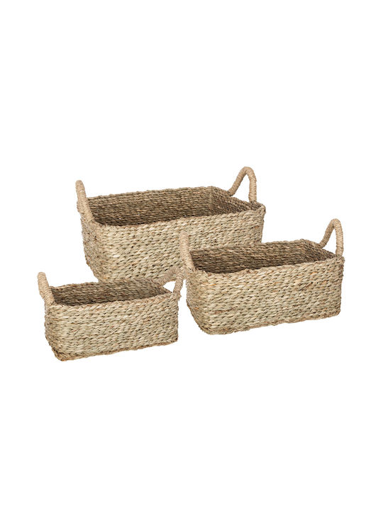 Wicker Decorative Baskets Set 3pcs Spitishop