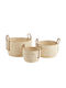 Madam Stoltz Set of Decorative Baskets Straw with Handles Beige 3pcs