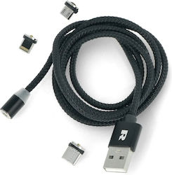 Rebel USB to Type-C / Lightning / micro USB Cable 1m RB-6004-100-B Rebel USB to Type-C / Lightning / micro USB Cable 1m RB-6004-100-B