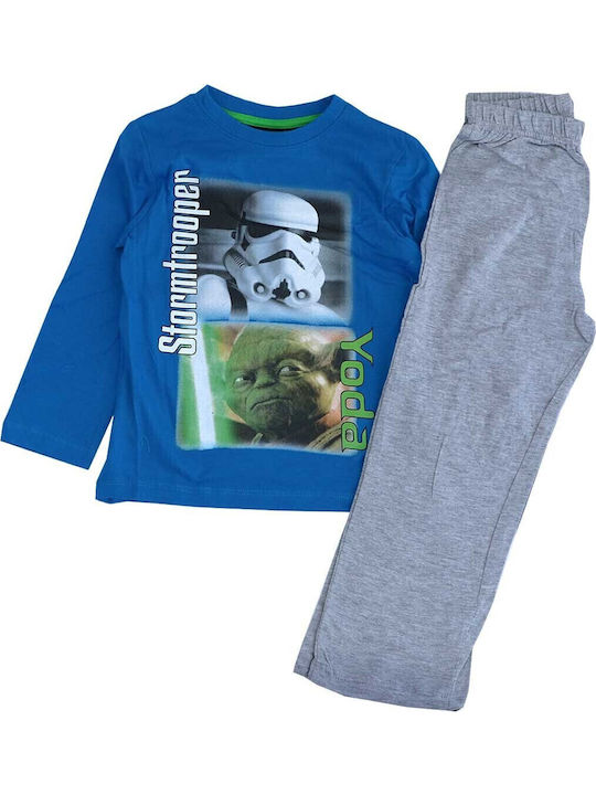 Disney Παιδική Πιτζάμα Χειμωνιάτικη Βαμβακερή Star Wars