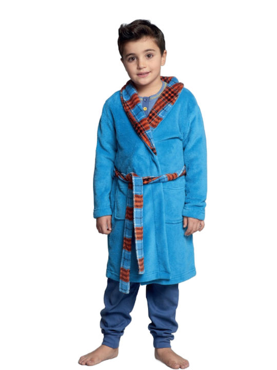 Karelpiu Kids Robe Winter Fleece Pyjama Blue