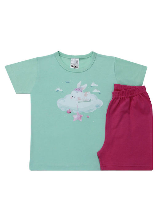 Prod Set Top & Bottom Kids Pyjamas Turquoise