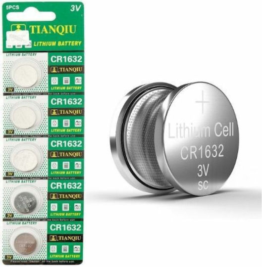 TianQiu Batterien Lithium für Uhren CR1632 3V 5Stück