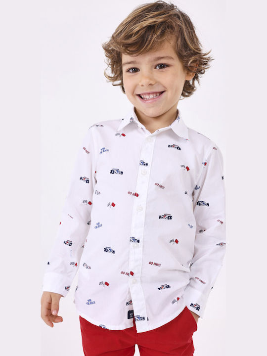 Mayoral Kids Shirt Long Sleeve Denim White
