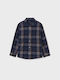 Mayoral Kids Checked Shirt Navy Blue