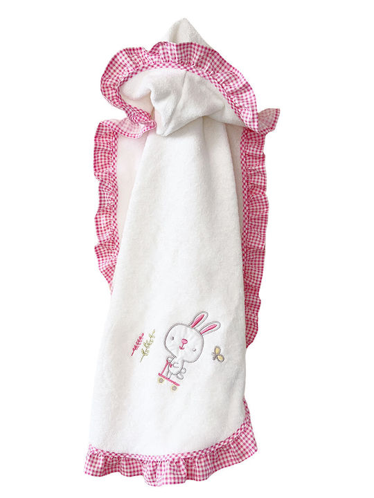 Bunny Bebe Baby Bath Towel Hooded Bunny Pink 70...