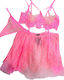 La Lolita Amsterdam Set Sexy Nightgown with Lace and Transparency Pink