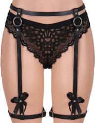 STD STD Leder- und Latex-Outfit Harness Schwarz