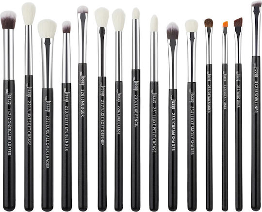Jessup Beauty Professional Set with Makeup Brushes made of Natural Hair Brushes 15pcs