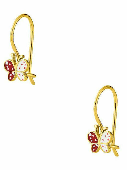 Amor Amor Gold Plated Silver Pendants Kids Earrings Butterflies