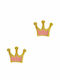 Amor Amor Gold Plated Silver Studs Kids Earrings Crowns