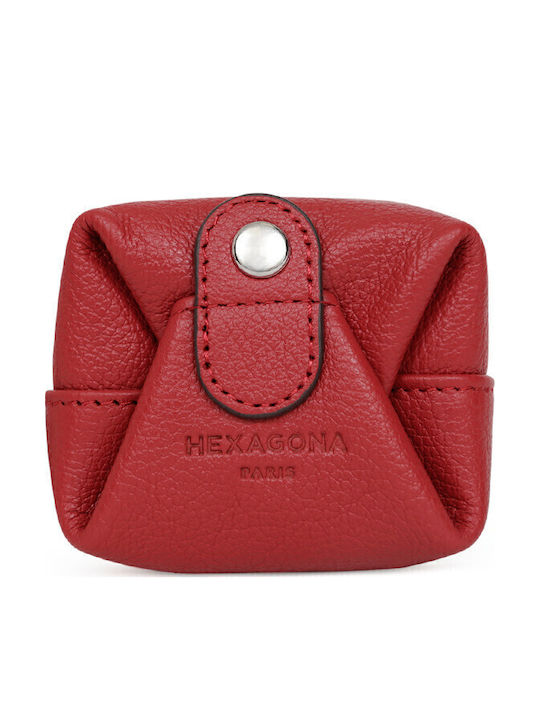 Hexagona Small Leather Women's Wallet Coins Red