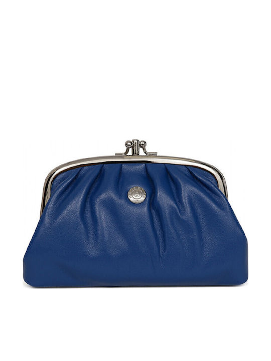 Hexagona Small Leather Women's Wallet Coins Blue