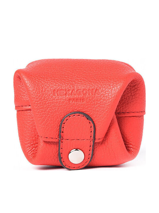 Hexagona Small Leather Women's Wallet Coins Red