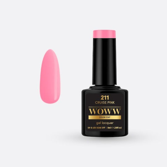 Woww Cosmetics Ημιμόνιμο Βερνίκι Νυχιών Cruise Pink - 211 8ml