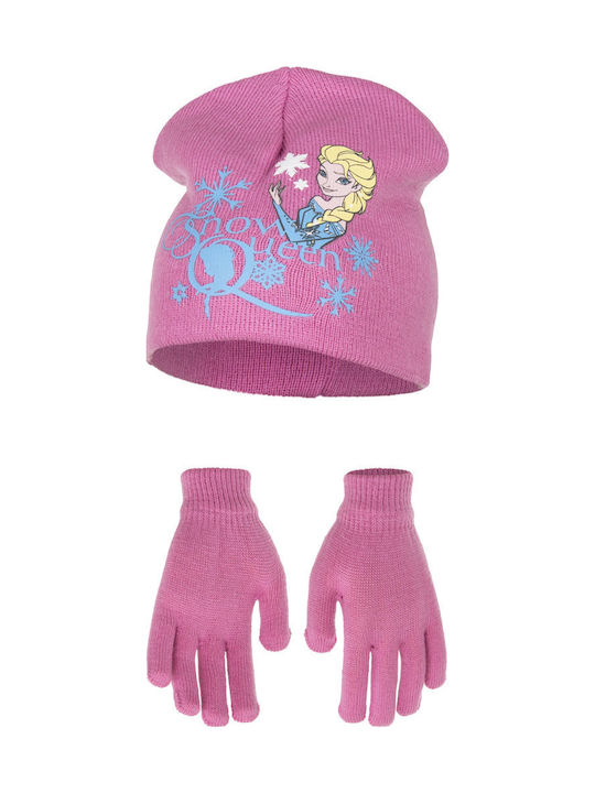 Disney Frozen Queen Kids Beanie Set with Gloves...