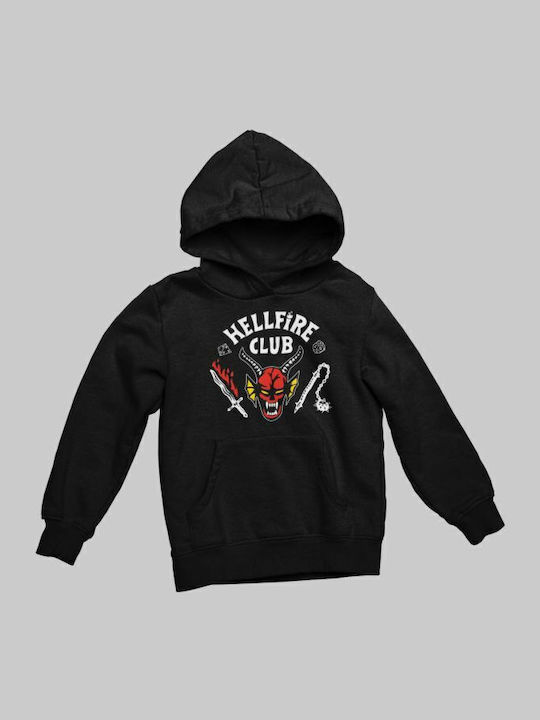 Kinder-Sweatshirt mit Kapuze und Taschen Schwarz
