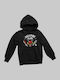 Kinder-Sweatshirt mit Kapuze und Taschen Schwarz