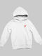 Kinder-Sweatshirt mit Kapuze und Taschen Weiß