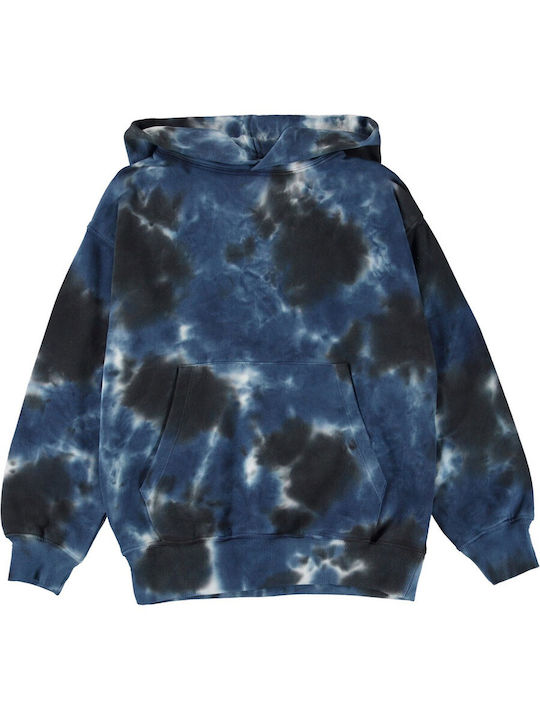 Molo Kids Sweatshirt with Hood and Pocket Blue