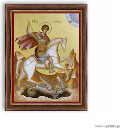 I-gallery Εικόνα Άγιος Γεώργιος Ξύλινη 28x33εκ.
