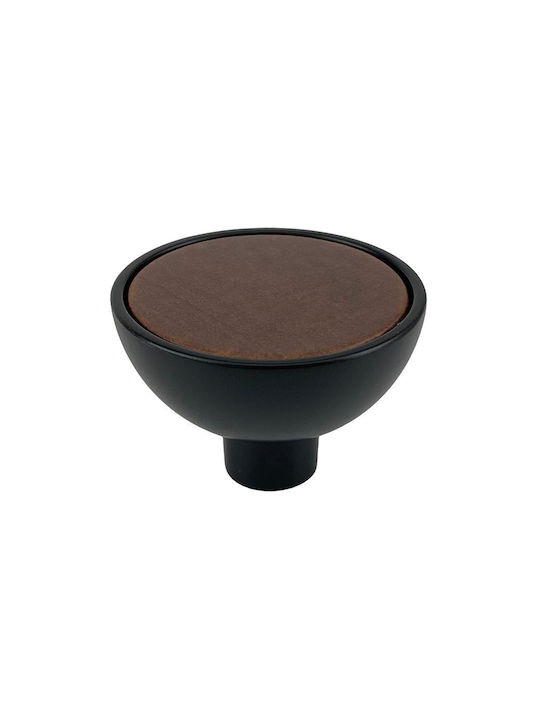 Viefe Buton Mobilier din Zamak & Lemn în Culoare Negru Φ45mm 0489045NM222 1buc